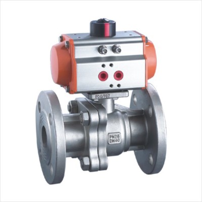 2-PC Pneumatic Actuated Flange Ball Valve
